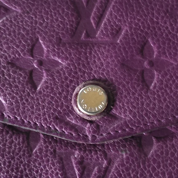 Authentic Louis Vuitton Purple Empriente Wallet with Gold Chain - Picture 13 of 16